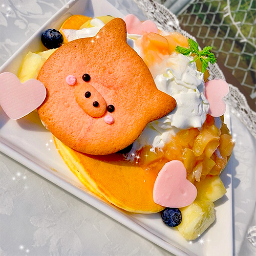 恋するぶたの桃パンケーキ 