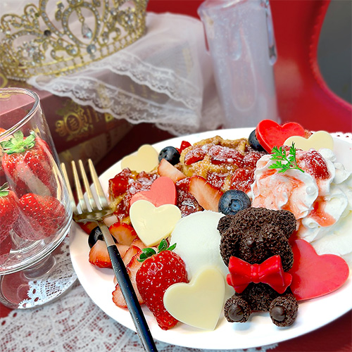 おひるねくまの贅沢苺ワッフル