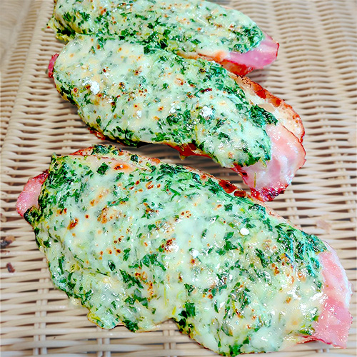 ベーコンとほうれん草のタルティーヌ