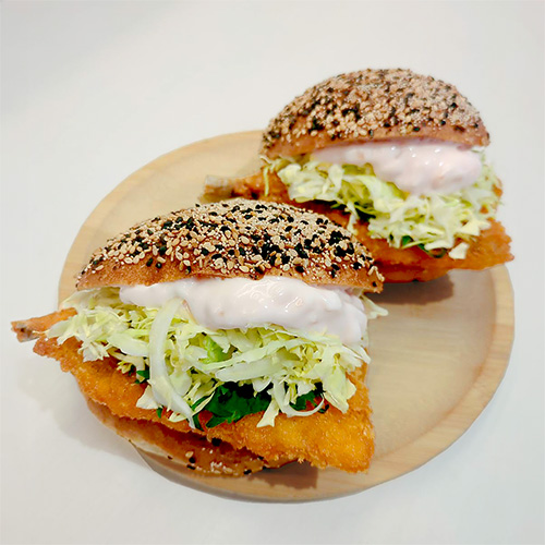 あじフライ新生姜タルタルベーグルバーガー